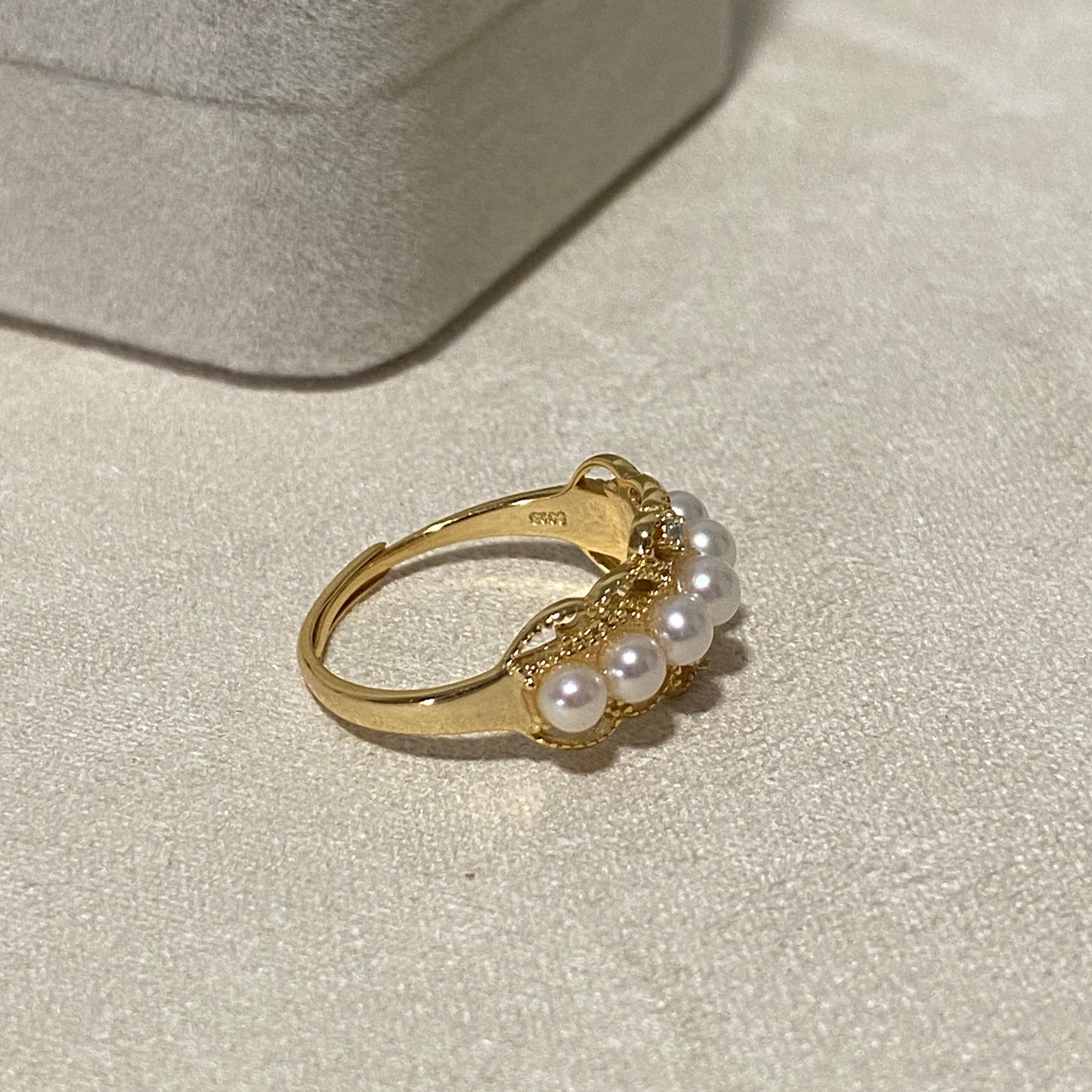 (Pre-order) 3.5-4mm Vintage Lace Freshwater Pearl Ring FRS0354