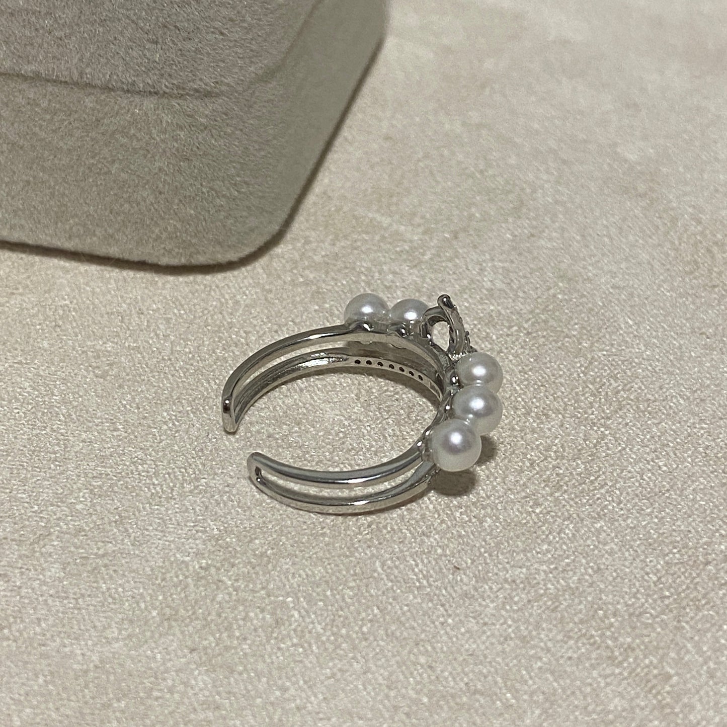 (Pre-order) Little Bow Freshwater Pearl Ring FRSS0040