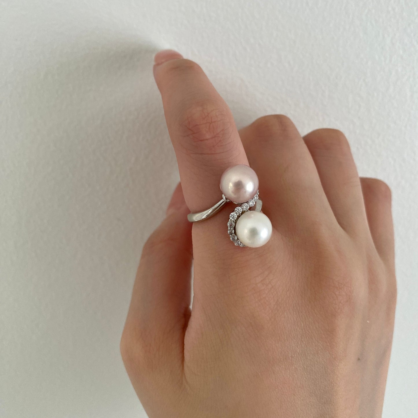 9mm Lucky Double Freshwater Pearl Ring