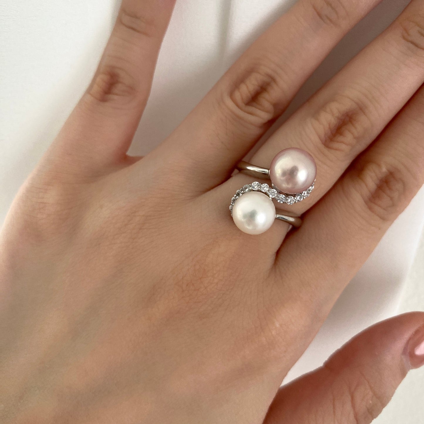 9mm Lucky Double Freshwater Pearl Ring