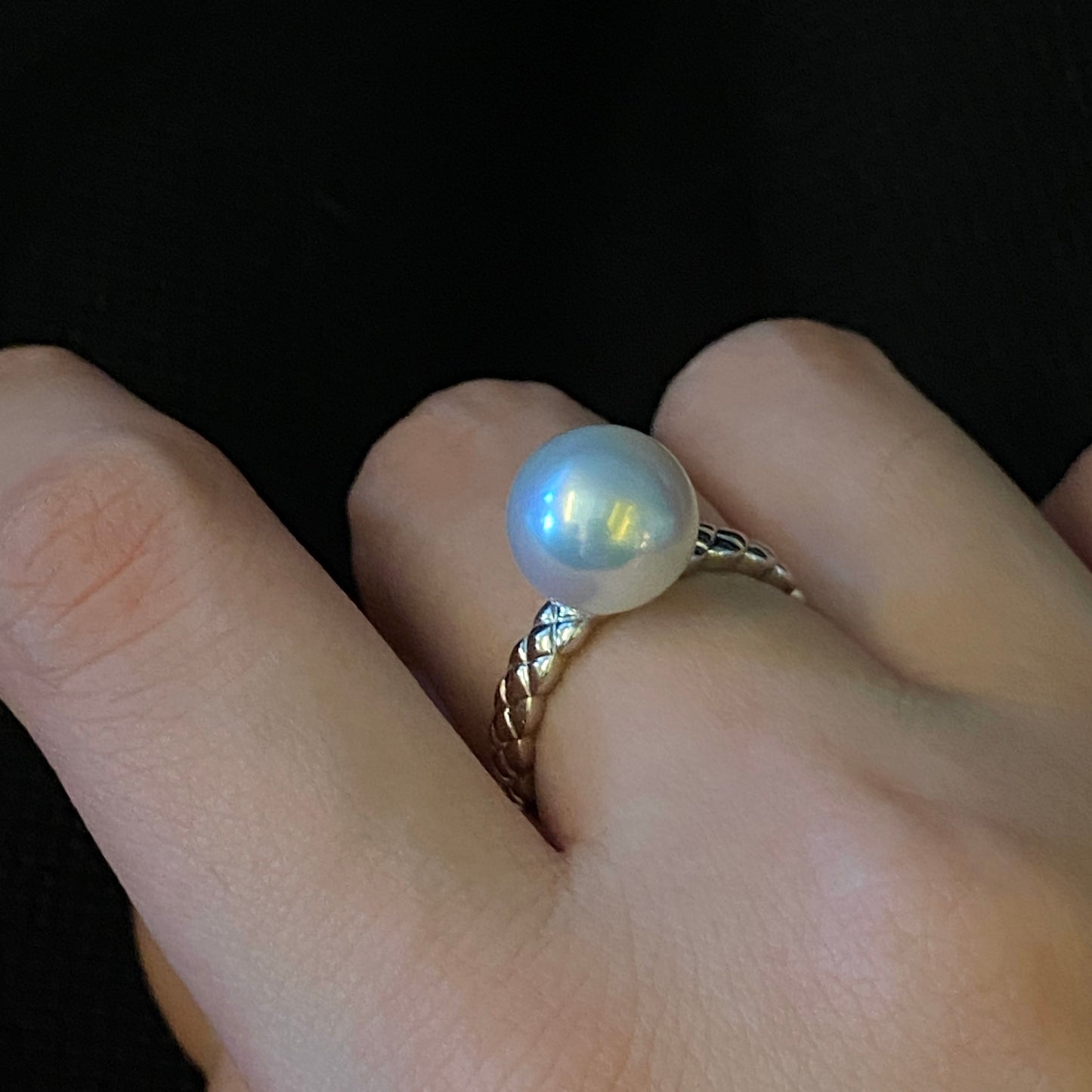 18K White Gold Diamond Pattern Australian South Sea Pearl Sets ASPPS002