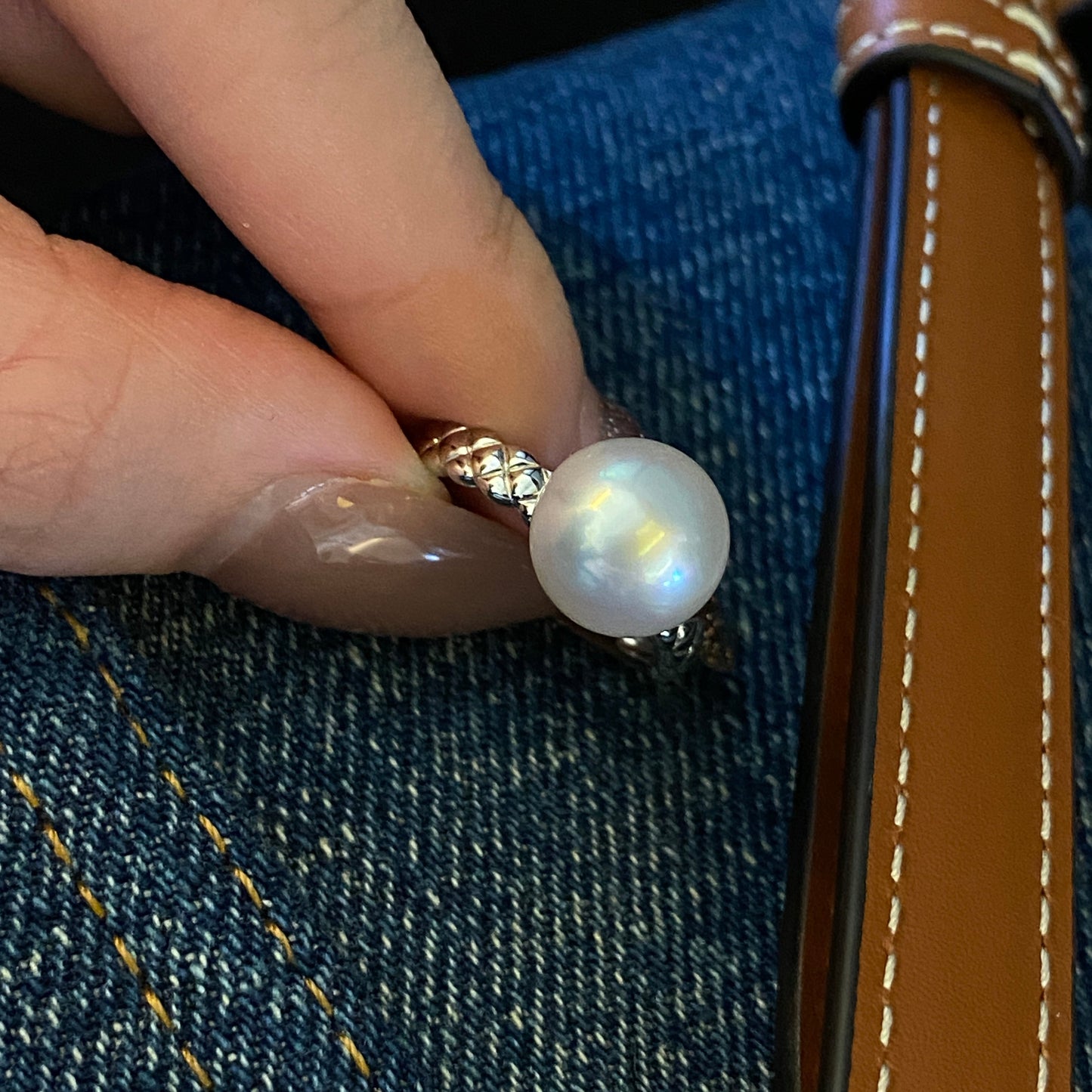 18K White Gold Diamond Pattern Australian South Sea Pearl Sets ASPPS002