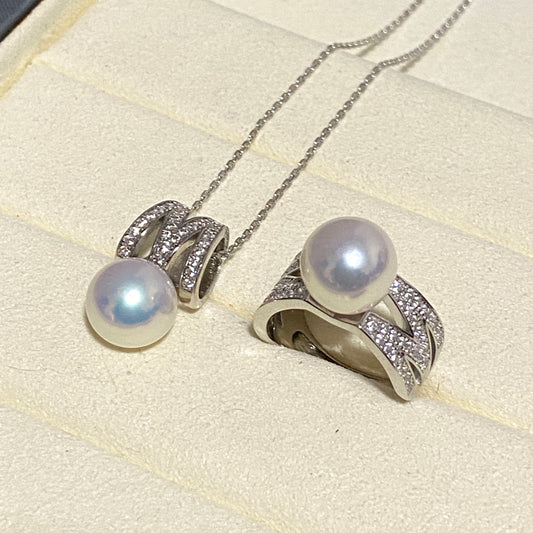 M Shape Aurora Freshwater Pearl Sets FPPS003