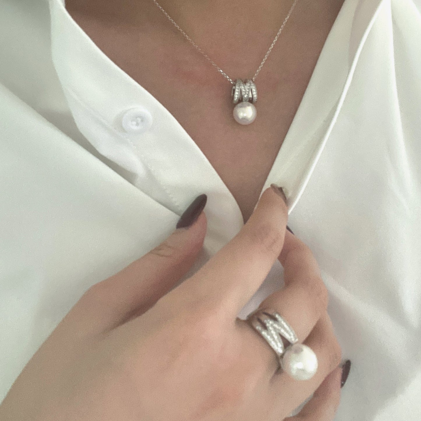 M Shape Aurora Freshwater Pearl Sets FPPS003