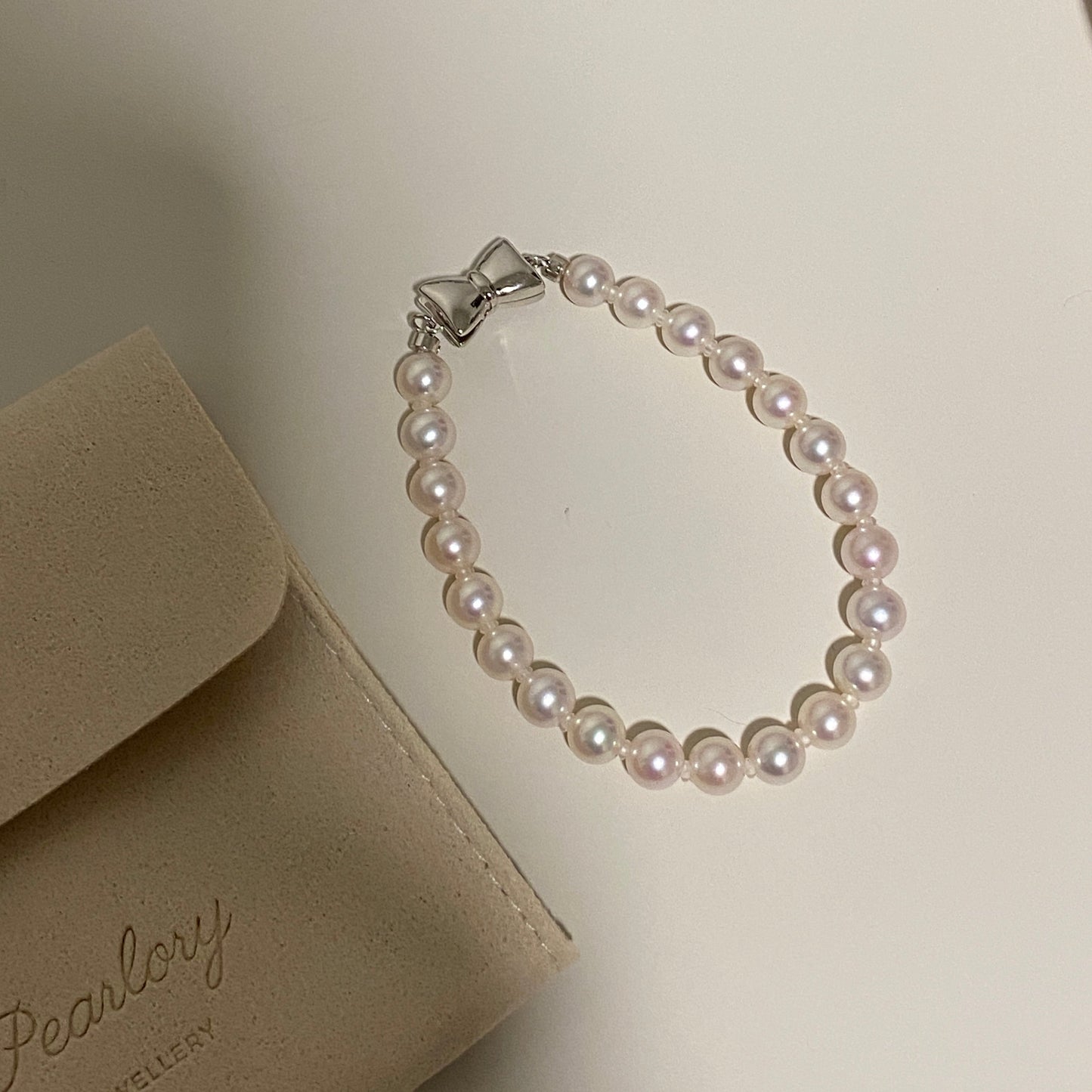 (Pre-order) Bow Freshwater Pearl Bracelet FBS6650