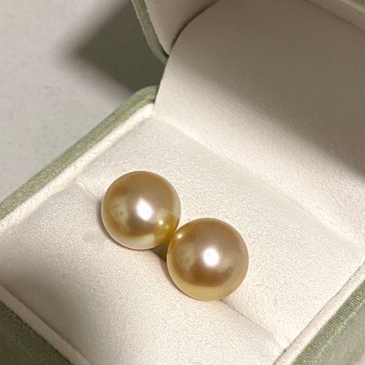 18K Golden South Sea Pearl Stud Earrings GSE18K1112
