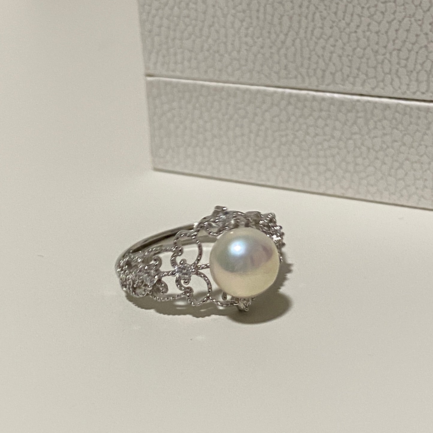 7-8mm Lace-Inspired Freshwater Pearl Ring FRS7700