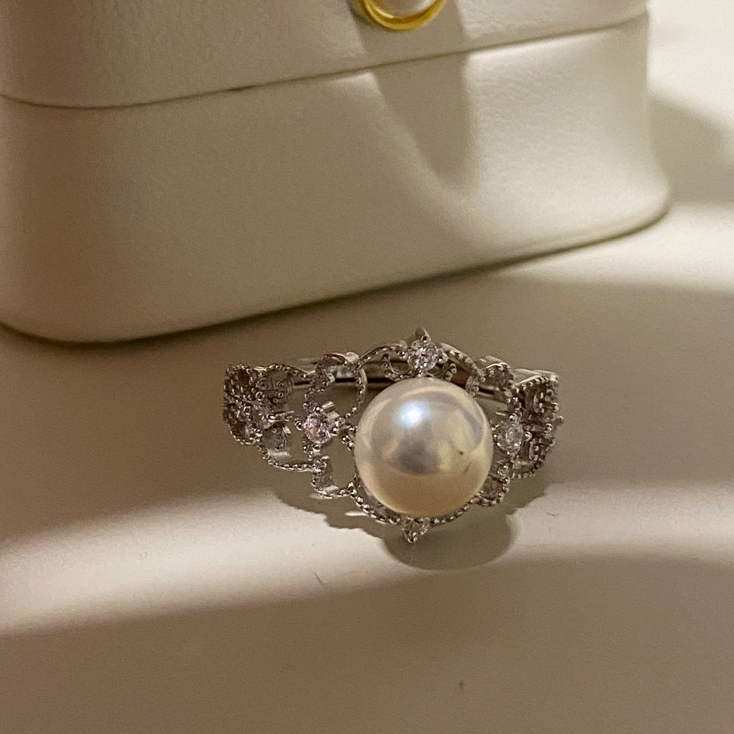7-8mm Lace-Inspired Freshwater Pearl Ring FRS7700