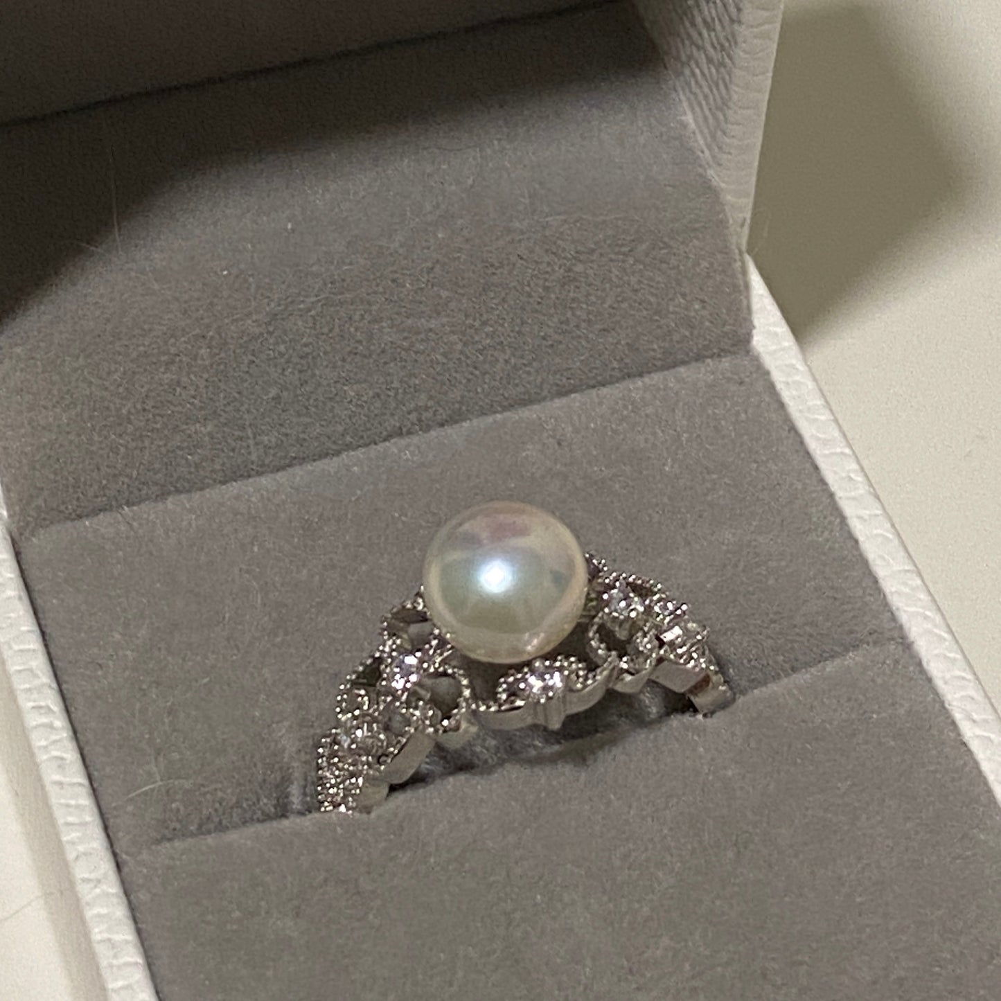 7-8mm Lace-Inspired Freshwater Pearl Ring FRS7700