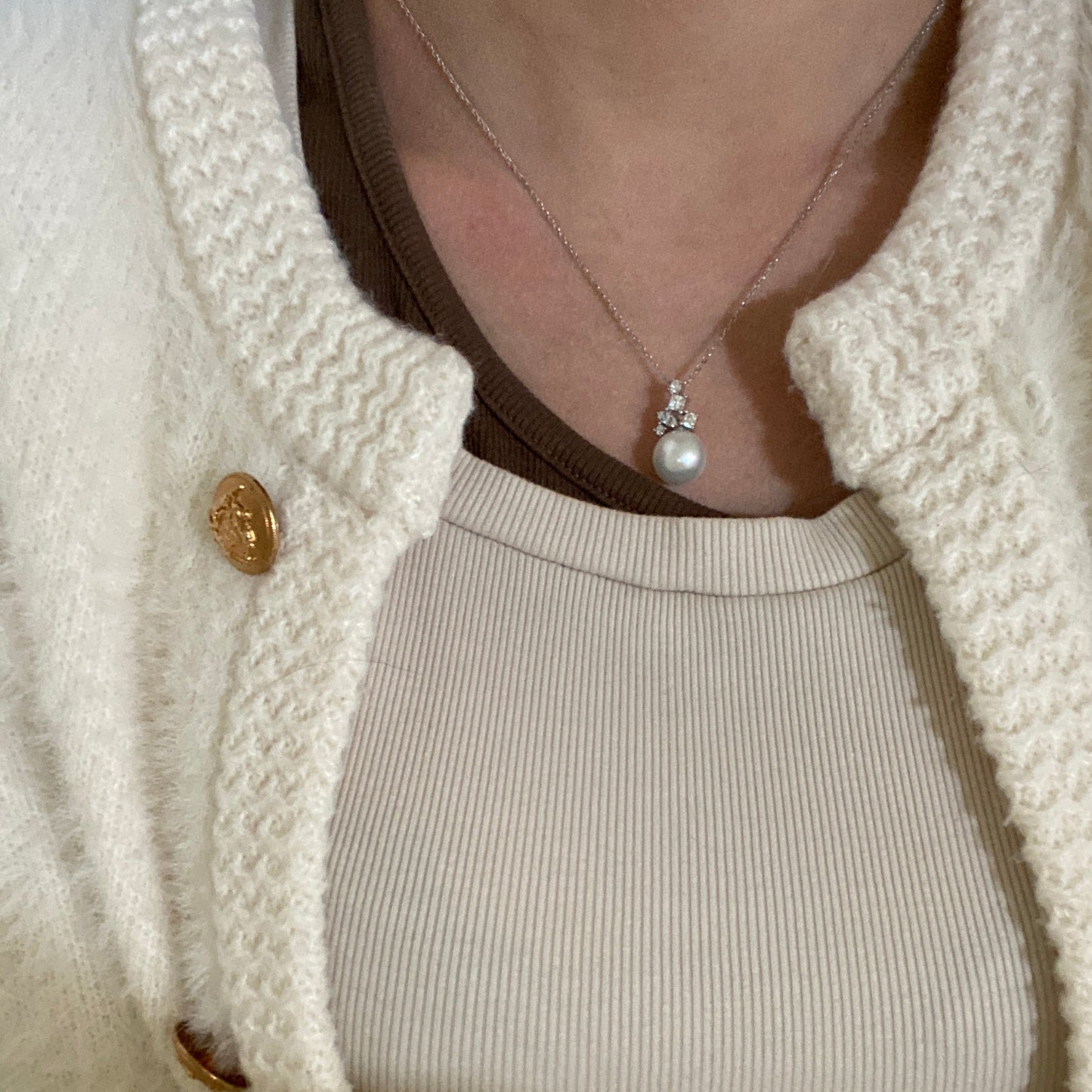 11-12mm Leaf Freshwater Pearl Necklace FNS1150