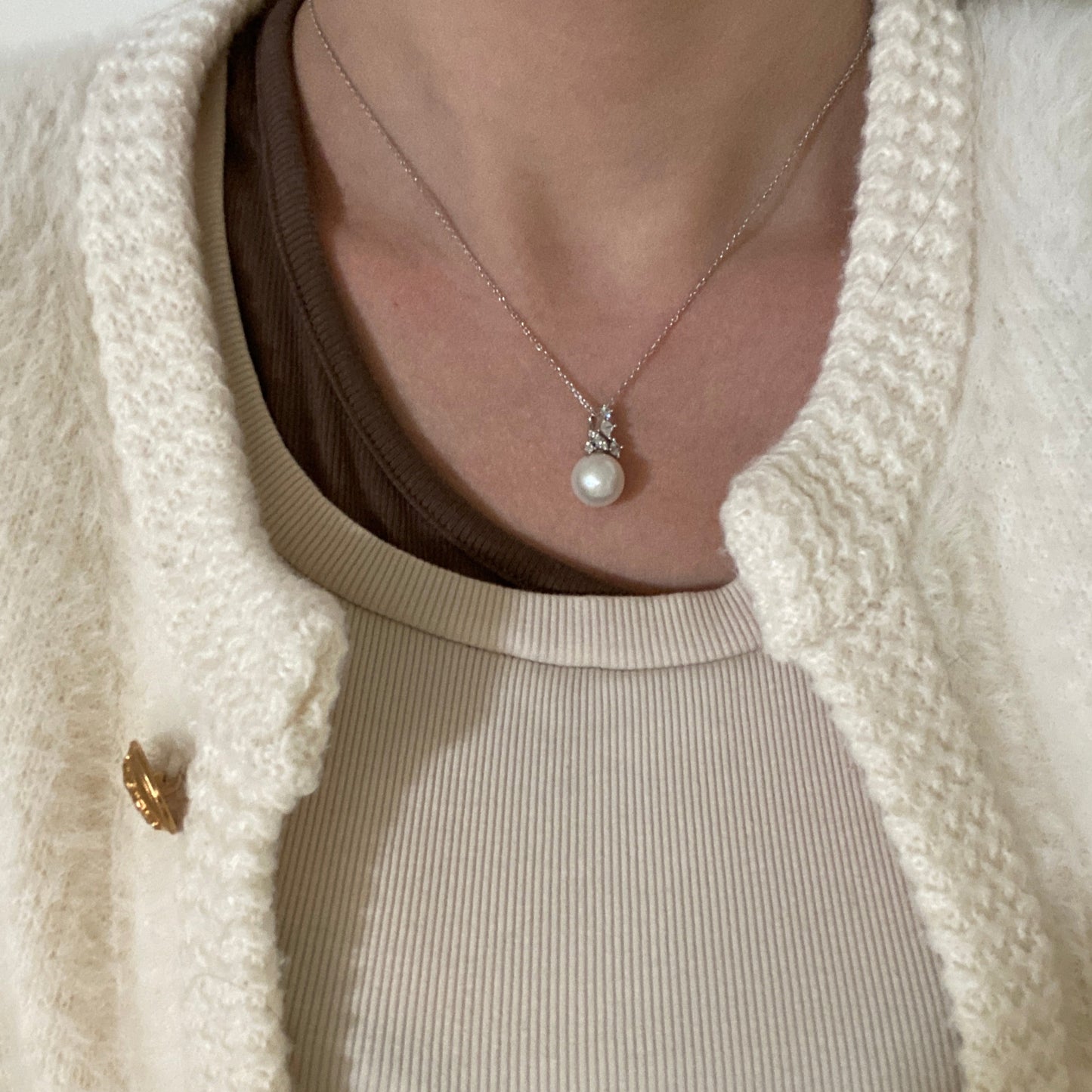 11-12mm Leaf Freshwater Pearl Necklace FNS1150