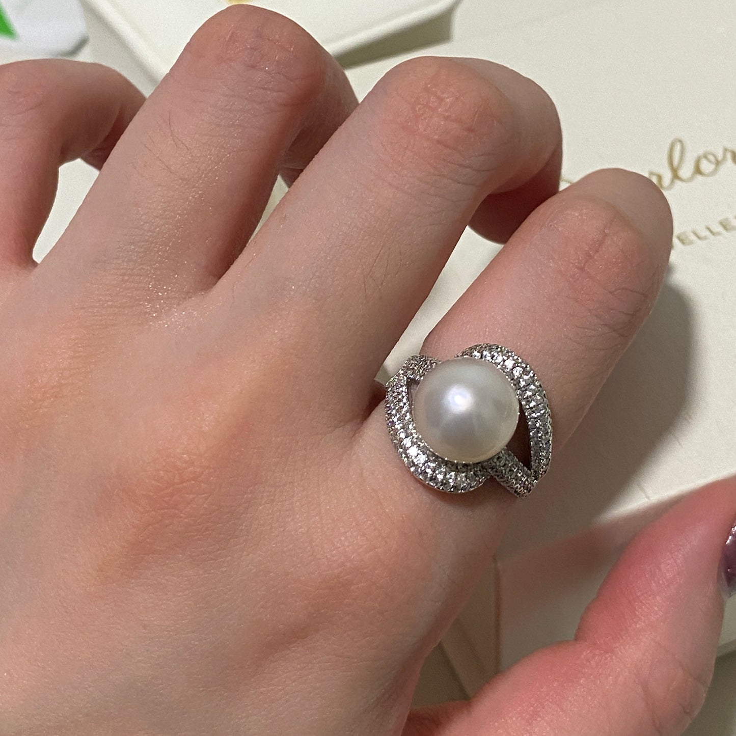10-11mm Round Baroque Austtralian South Sea Pearl Ring SRS1060