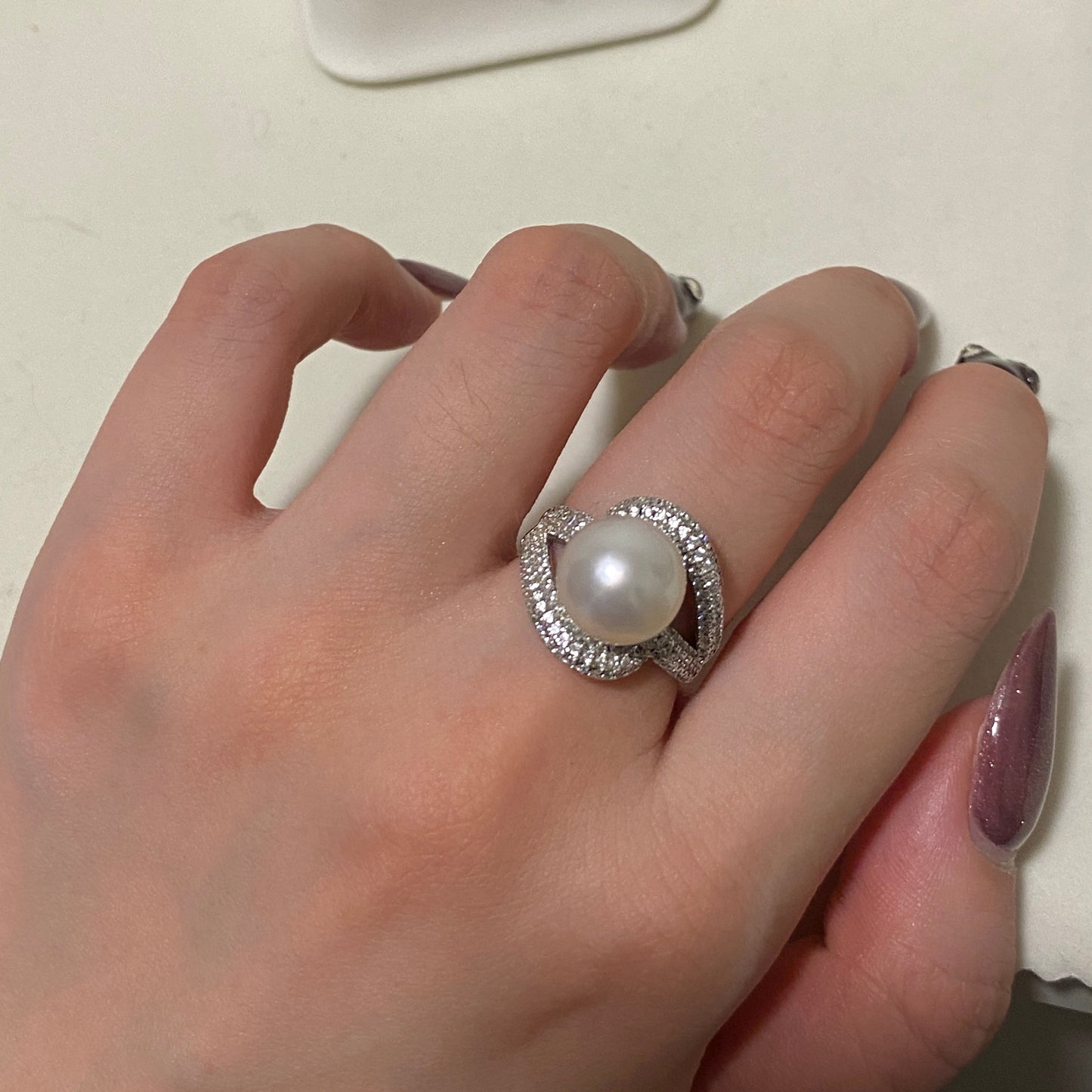 10-11mm Round Baroque Austtralian South Sea Pearl Ring SRS1060