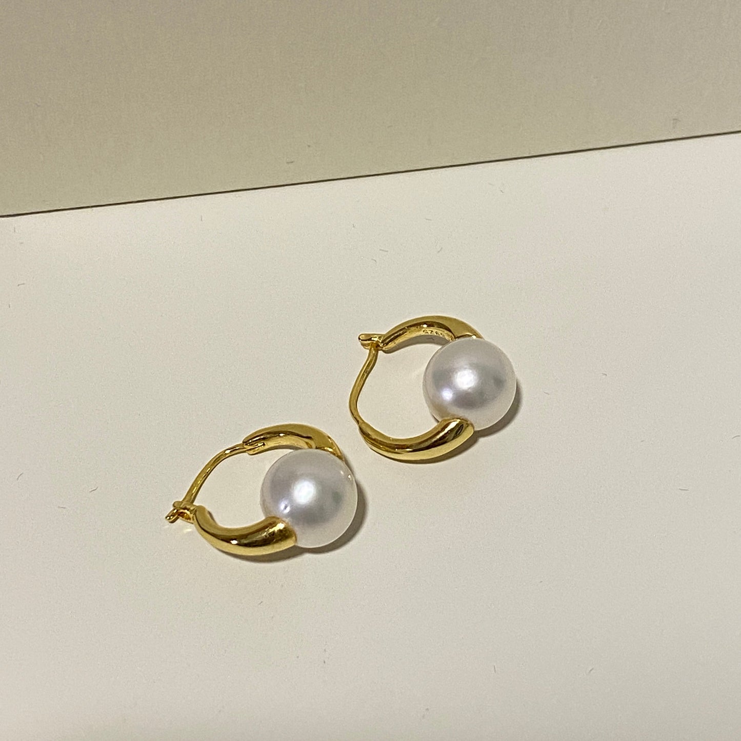 French Vintage Style Australian White Pearl Earrings SESG9899