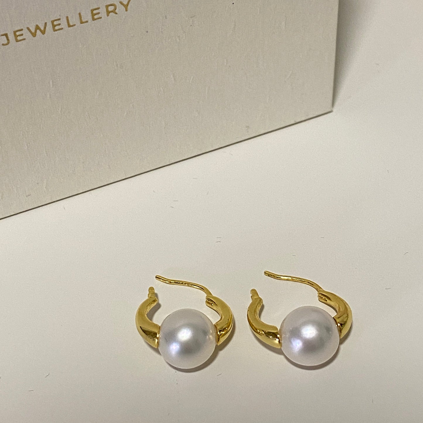 French Vintage Style Australian White Pearl Earrings SESG9899