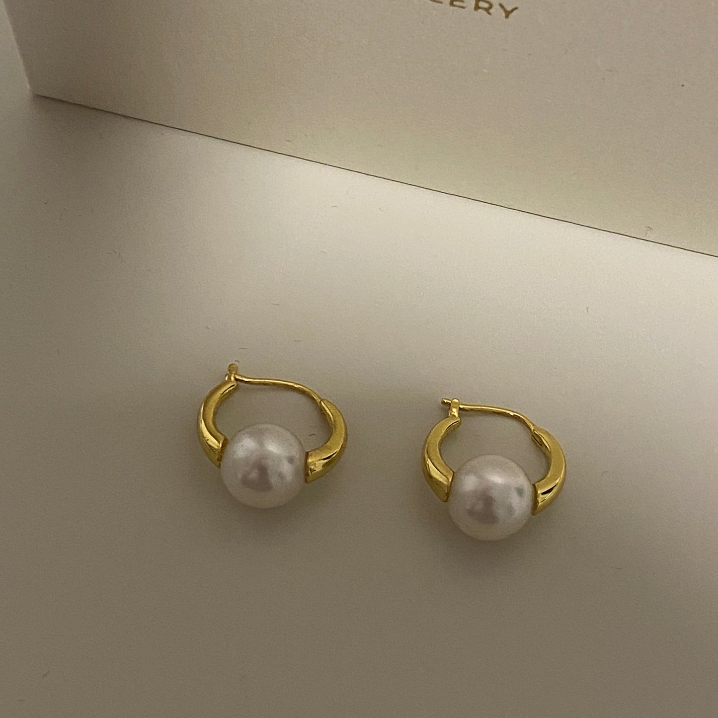 French Vintage Style Australian White Pearl Earrings SESG9899