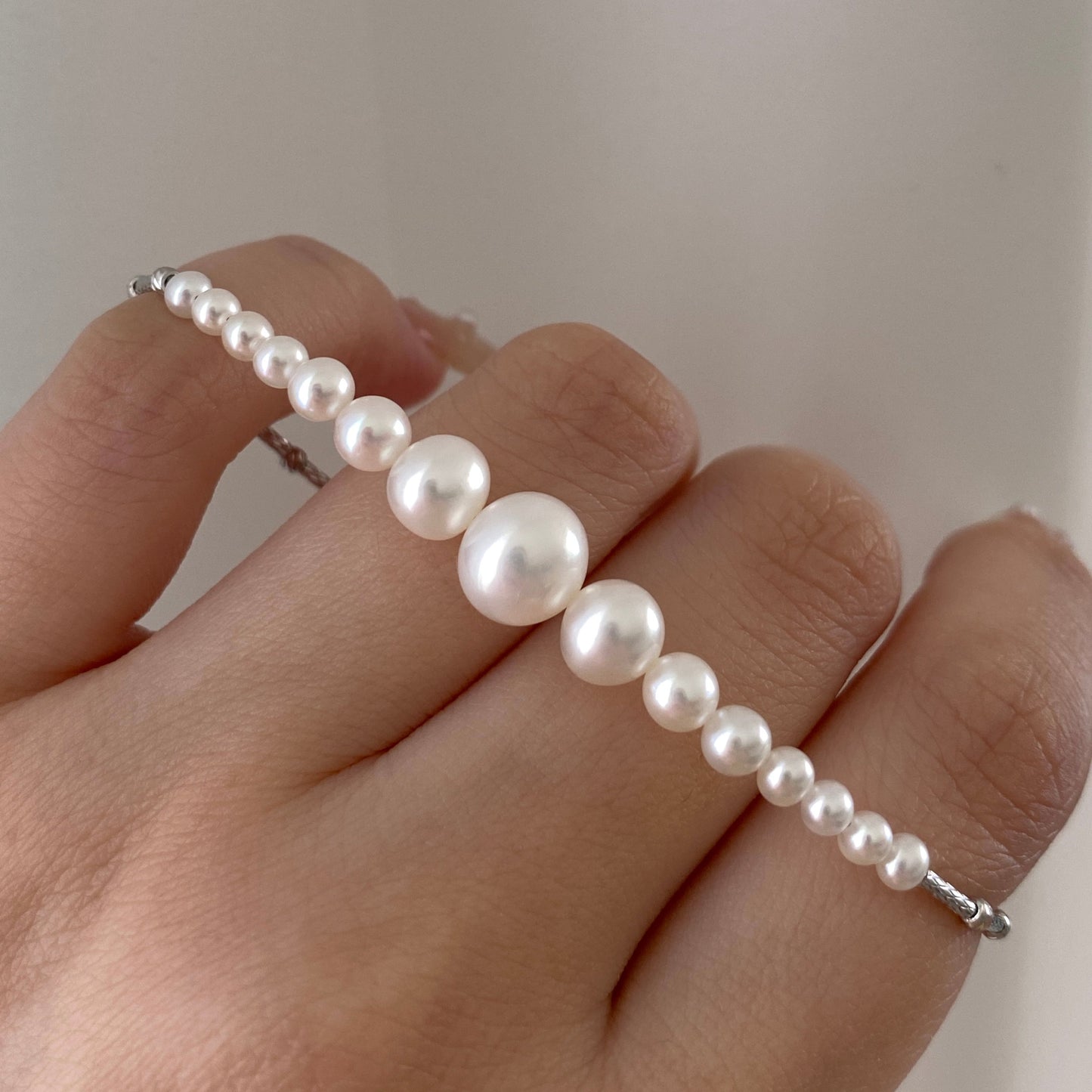 3.5-8.5mm Half Smile Style Freshwater Pearl Bracelet FBS3585