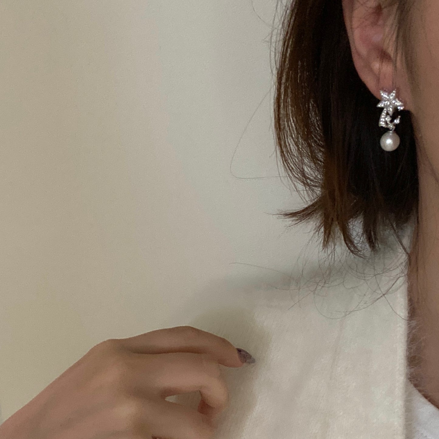 8mm Comet Freshwater Pearl Earrings