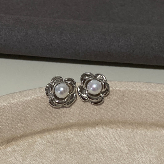 5mm Little Flower Freshwater Pearl Stud Earrings