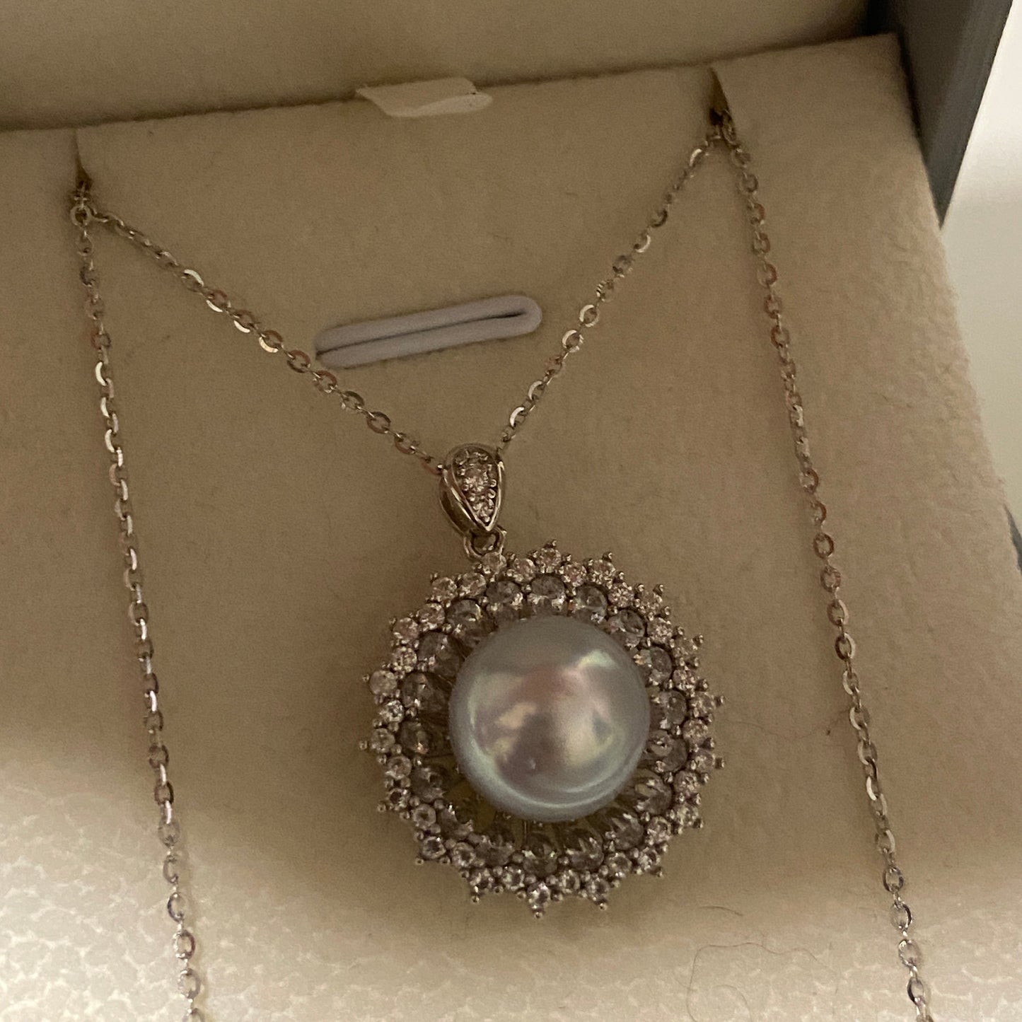 10-11mm Sliver Blue Australian South Sea Necklace