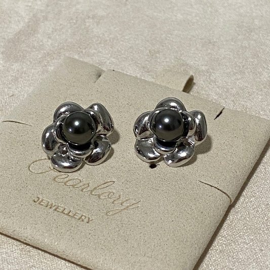 8mm Little Flower Tahitian Pearl Stud Earrings TES0800