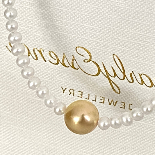 South Sea Gold Pearl & Freshwater Rice Pearl Strands SFSS3595