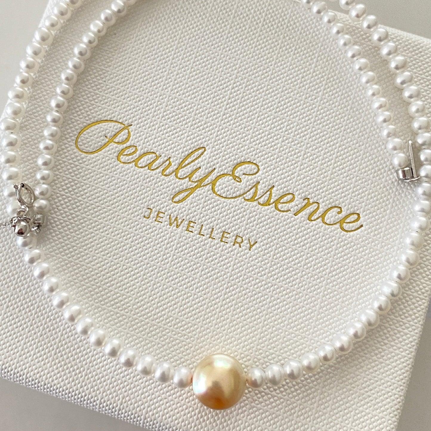 South Sea Gold Pearl & Freshwater Rice Pearl Strands SFSS3595