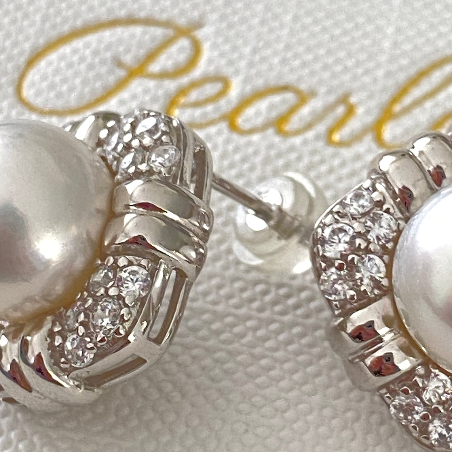 9-10mm Vintage Style Square Australian South Sea Pearl Stud Earrings SES9798