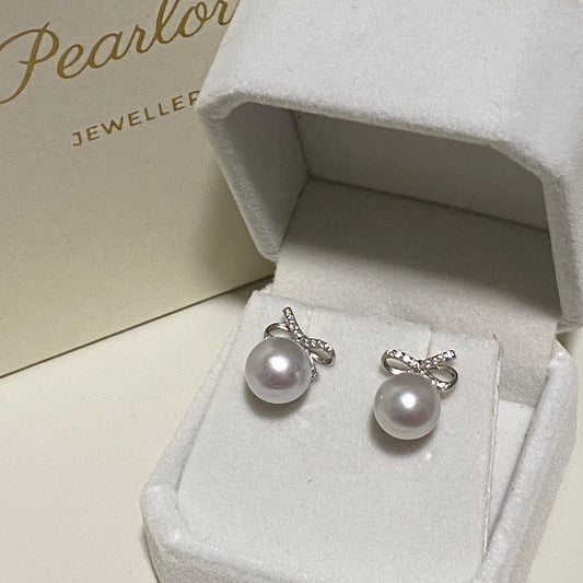 9mm Bow Australian South Sea Pearl Earrings SES0900