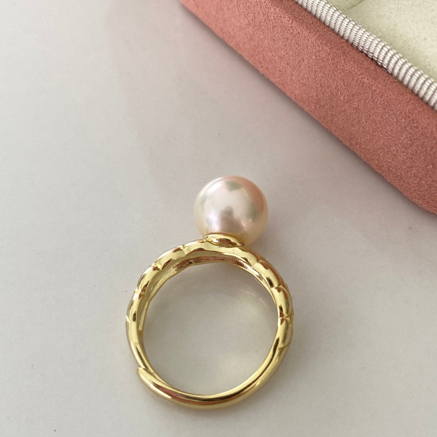 Chic Natural Cream Gold Freshwater Pearl Ring FRSG9800