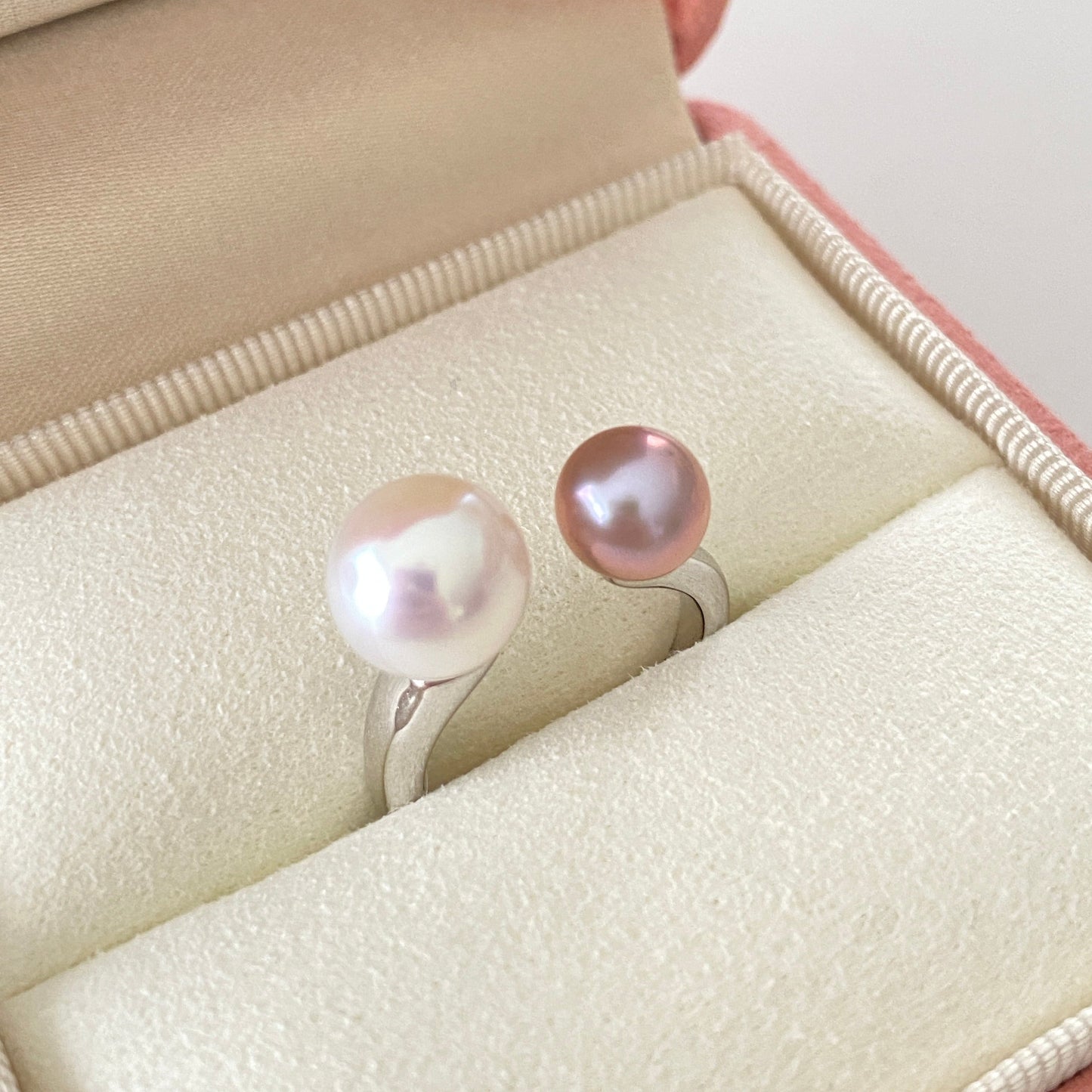 Lively Pink Aurora Freshwater Pearl Ring FRS6597