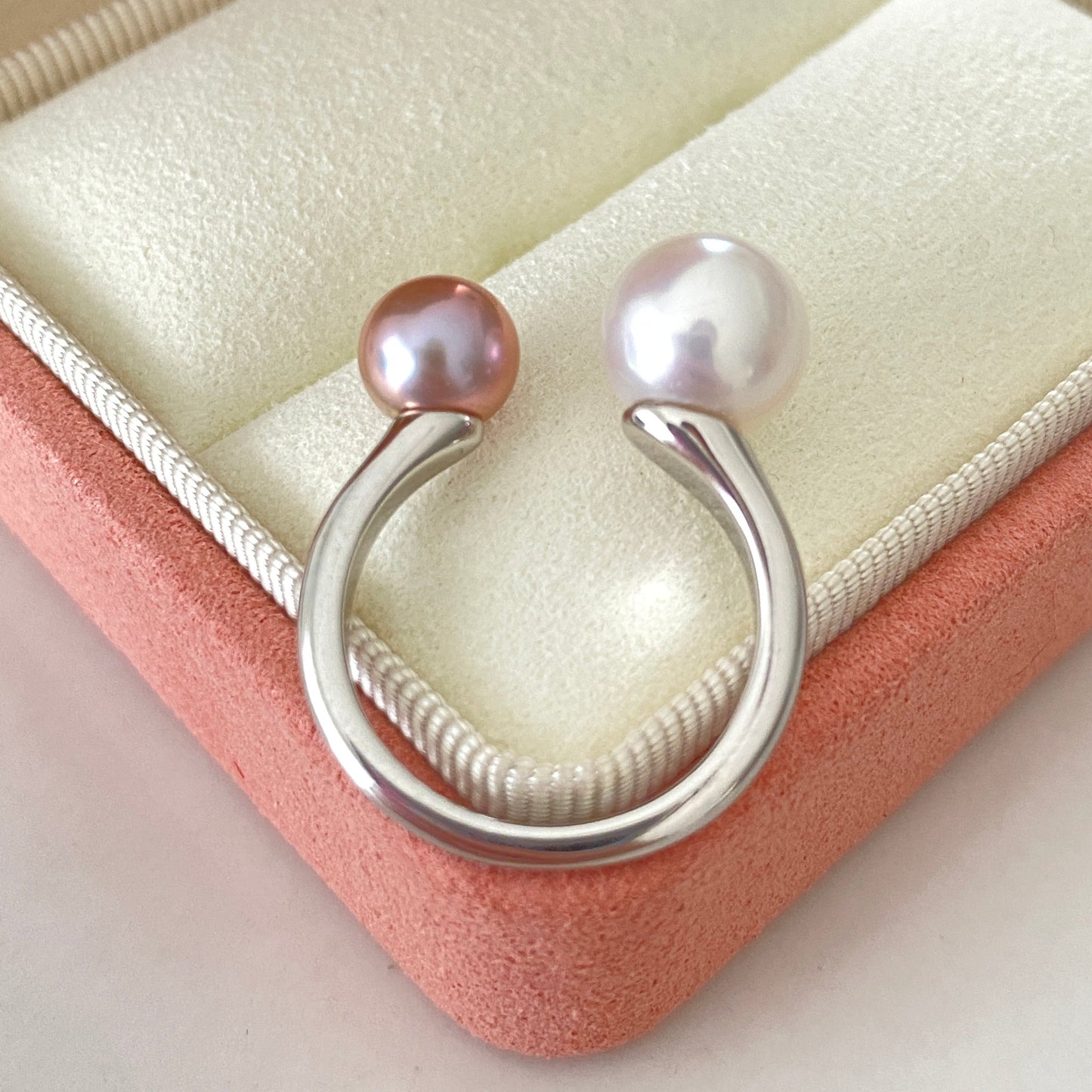 Lively Pink Aurora Freshwater Pearl Ring FRS6597