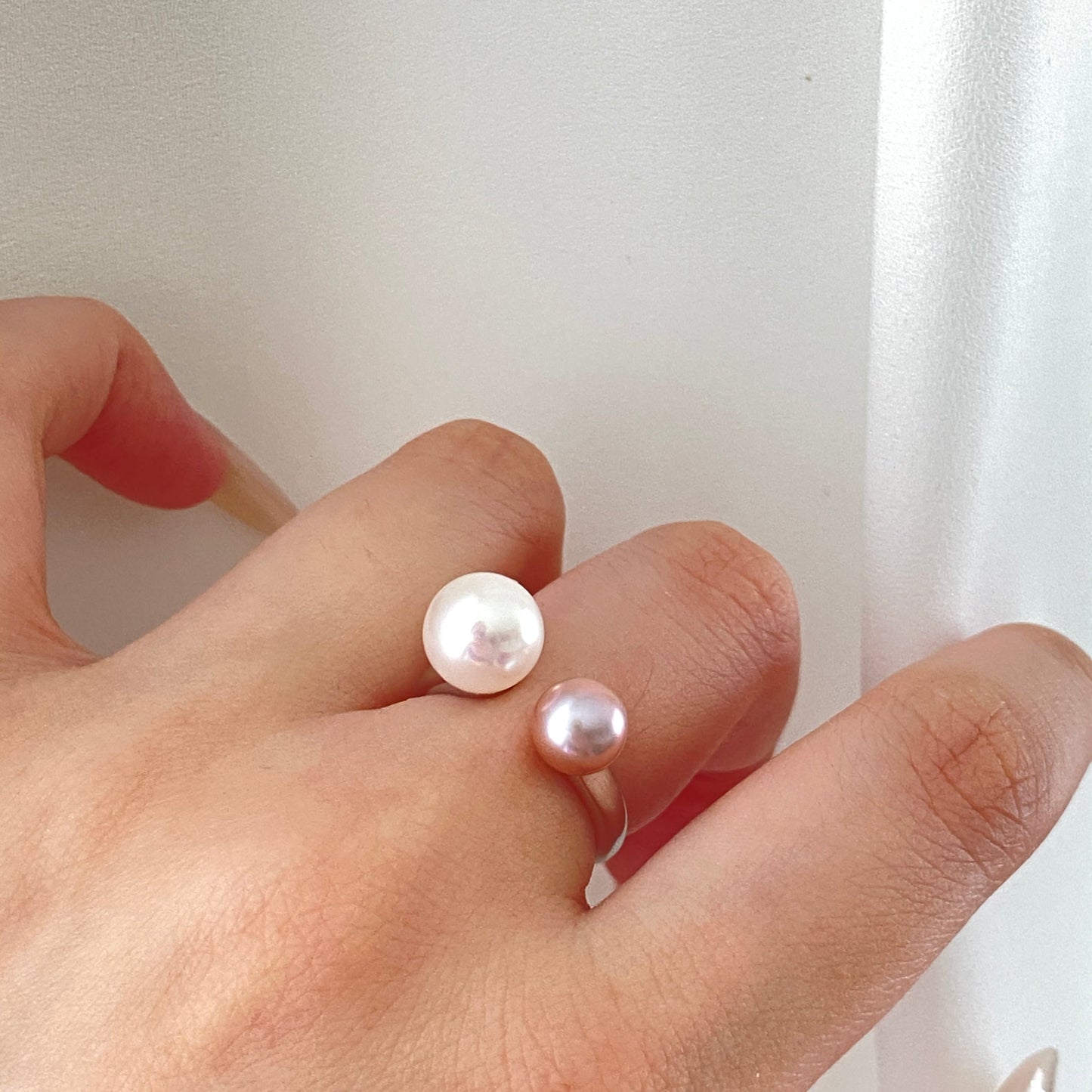 Lively Pink Aurora Freshwater Pearl Ring FRS6597