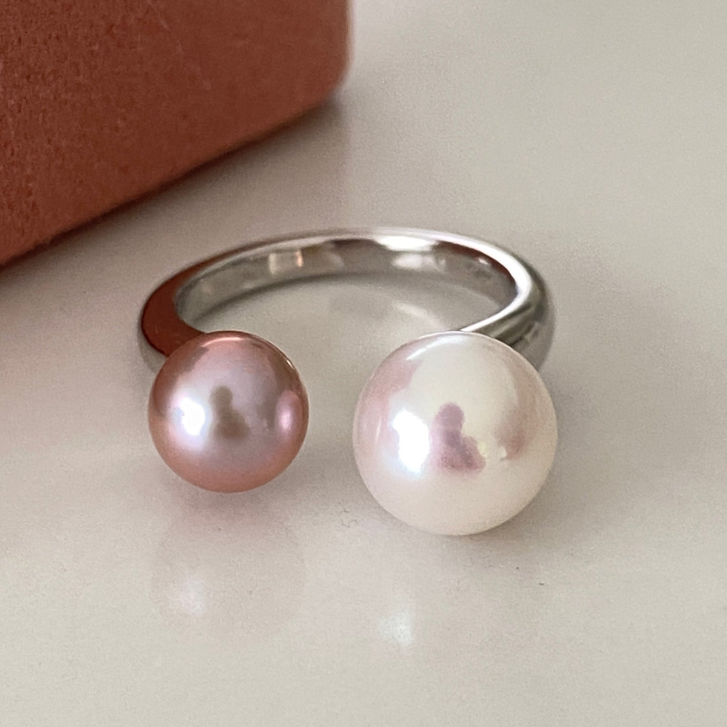 Lively Pink Aurora Freshwater Pearl Ring FRS6597