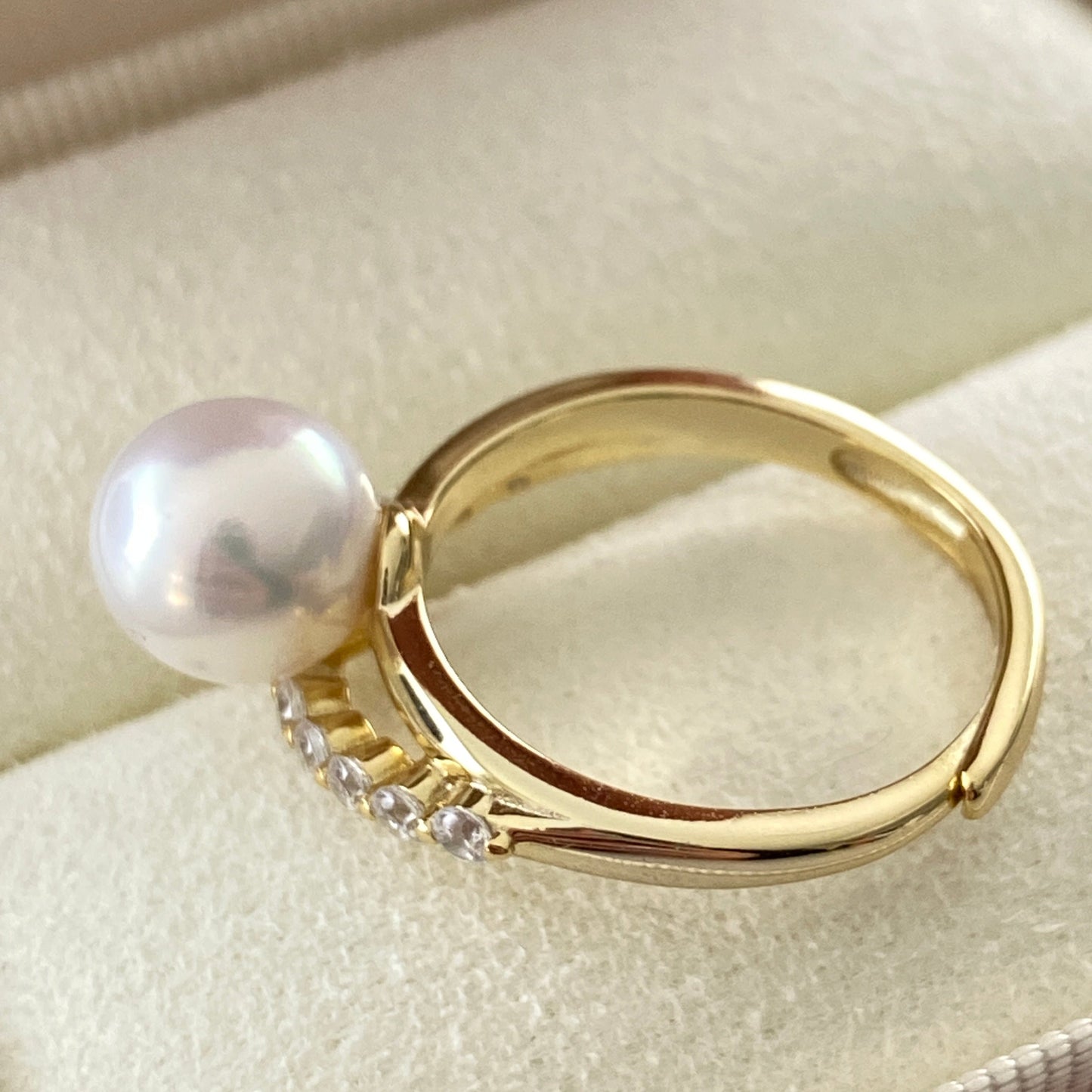 (Pre-order) Double Row Australian South Sea Pearl Ring - Gold