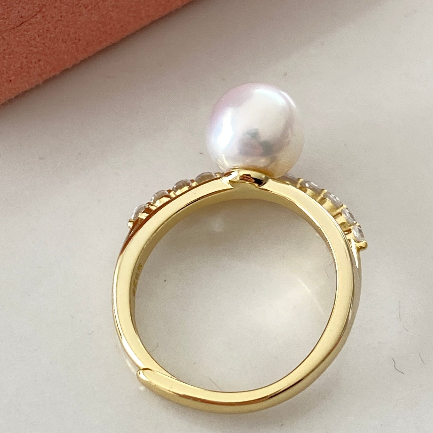 (Pre-order) Double Row Australian South Sea Pearl Ring - Gold