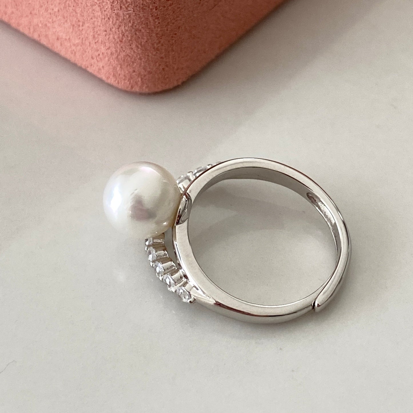 (Pre-order) Double Row Australian South Sea Pearl Ring - Silver