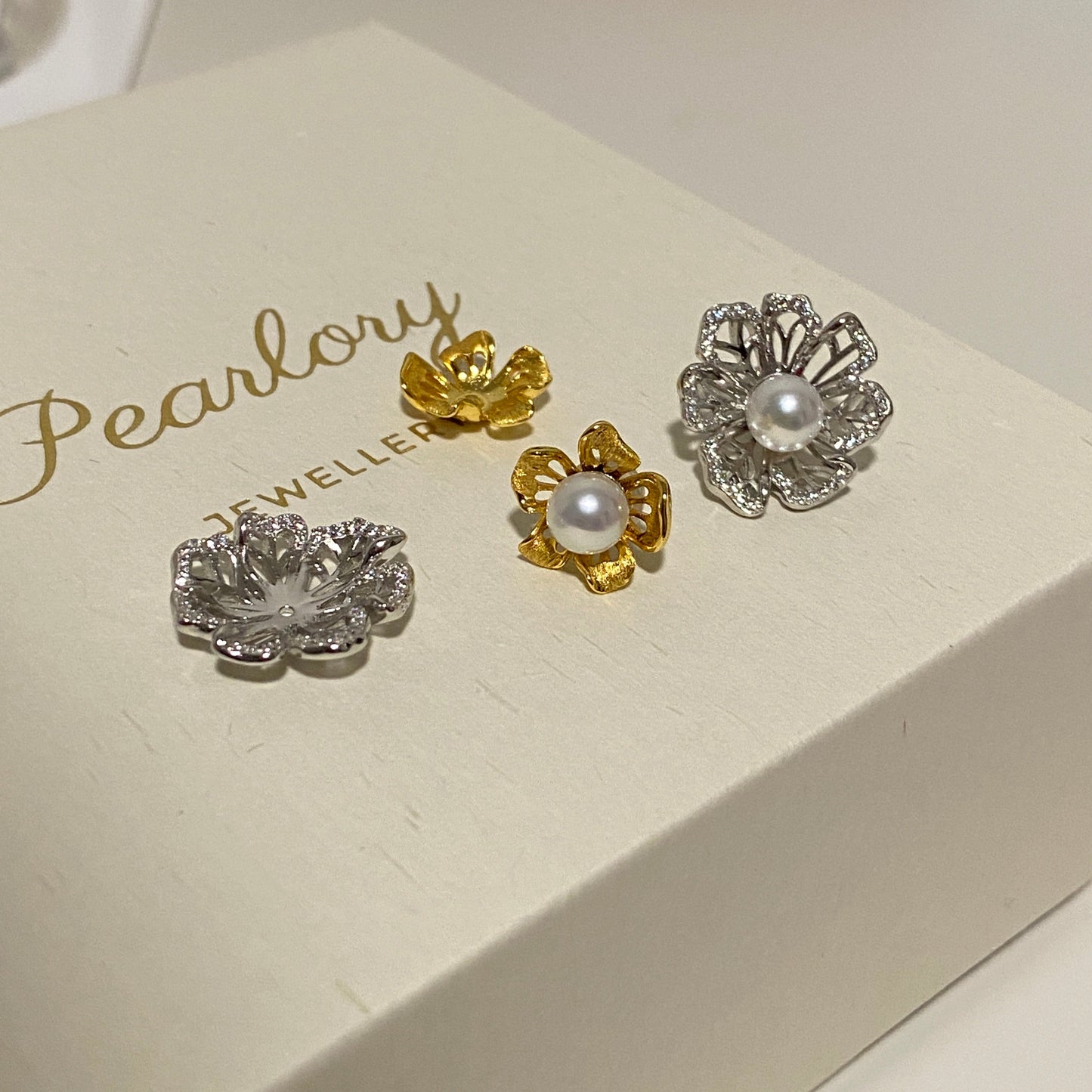 5.5-6mm Honeysuckle Four-piece Freshwater Pearl Earrings FESG5560