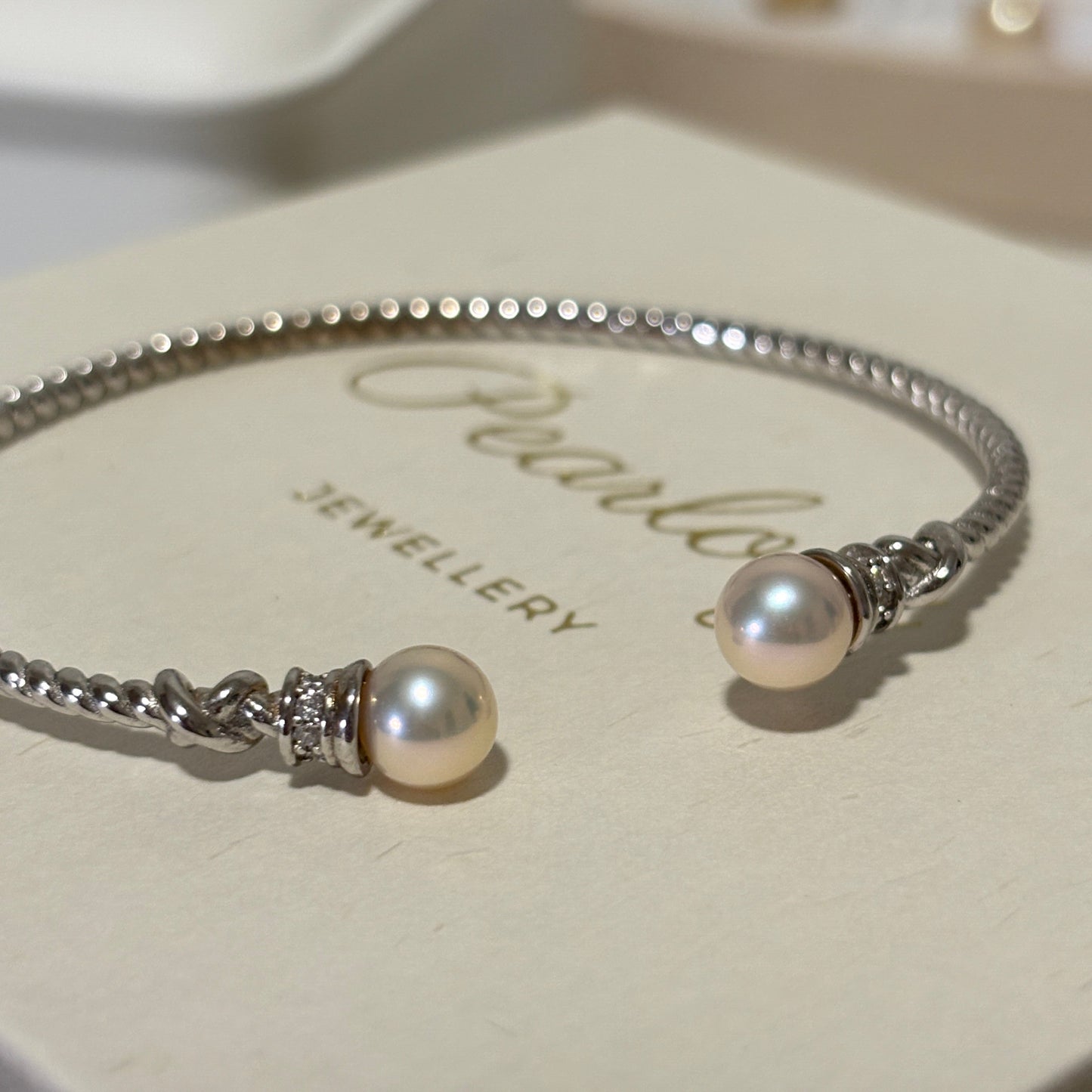 Cream Gold Double Freshwater Pearl Bracelet FBS6570