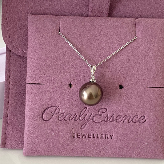 Natural Brown Tahitian Pearl Necklace TN18KD1011