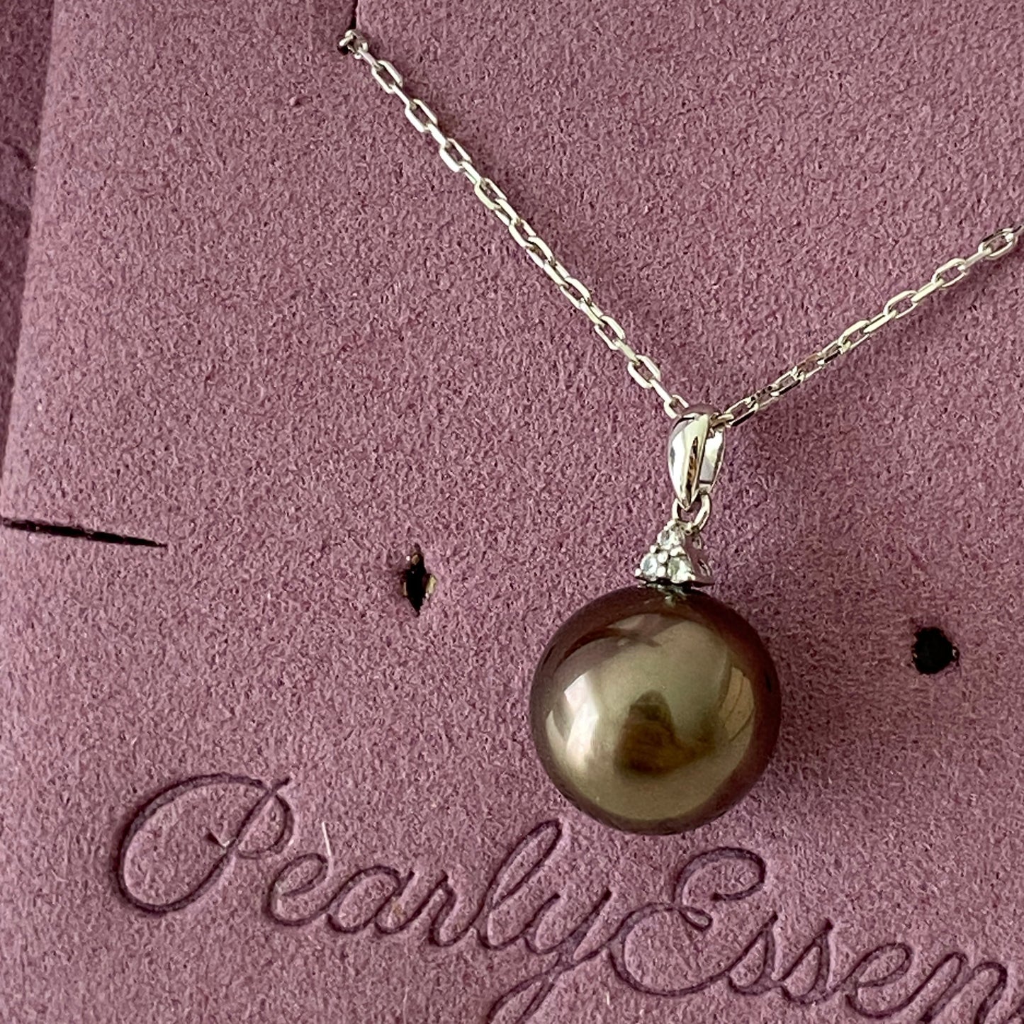 Natural Brown Tahitian Pearl Necklace TN18KD1011