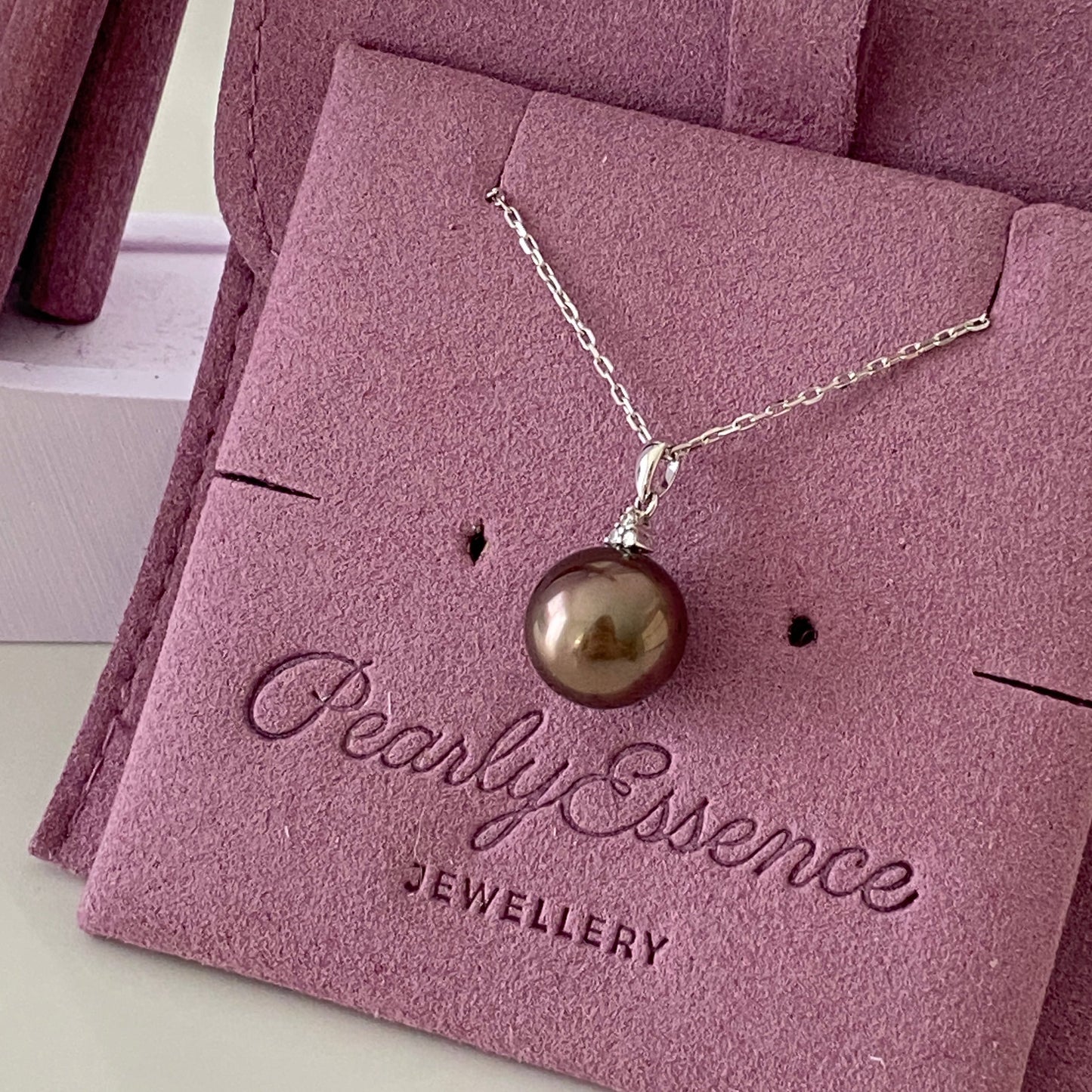 Natural Brown Tahitian Pearl Necklace TN18KD1011
