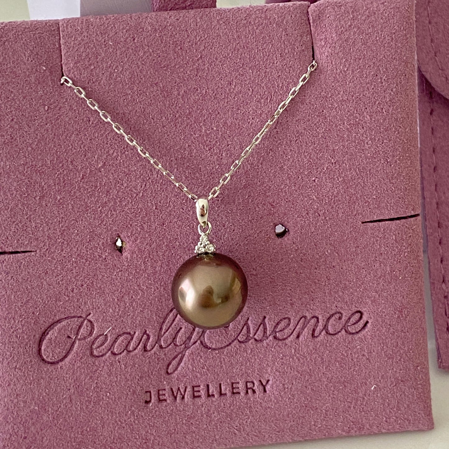 Natural Brown Tahitian Pearl Necklace TN18KD1011