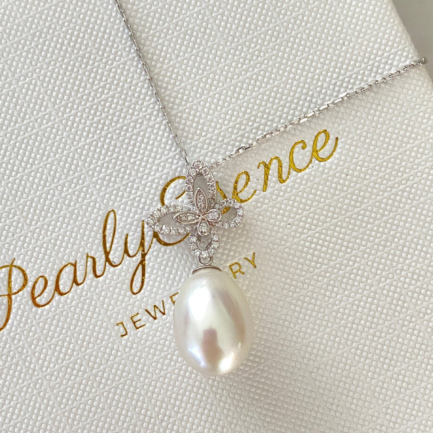 Butterfly Drop-shaped Australian South Sea Pearl Necklace PESN18KM1015