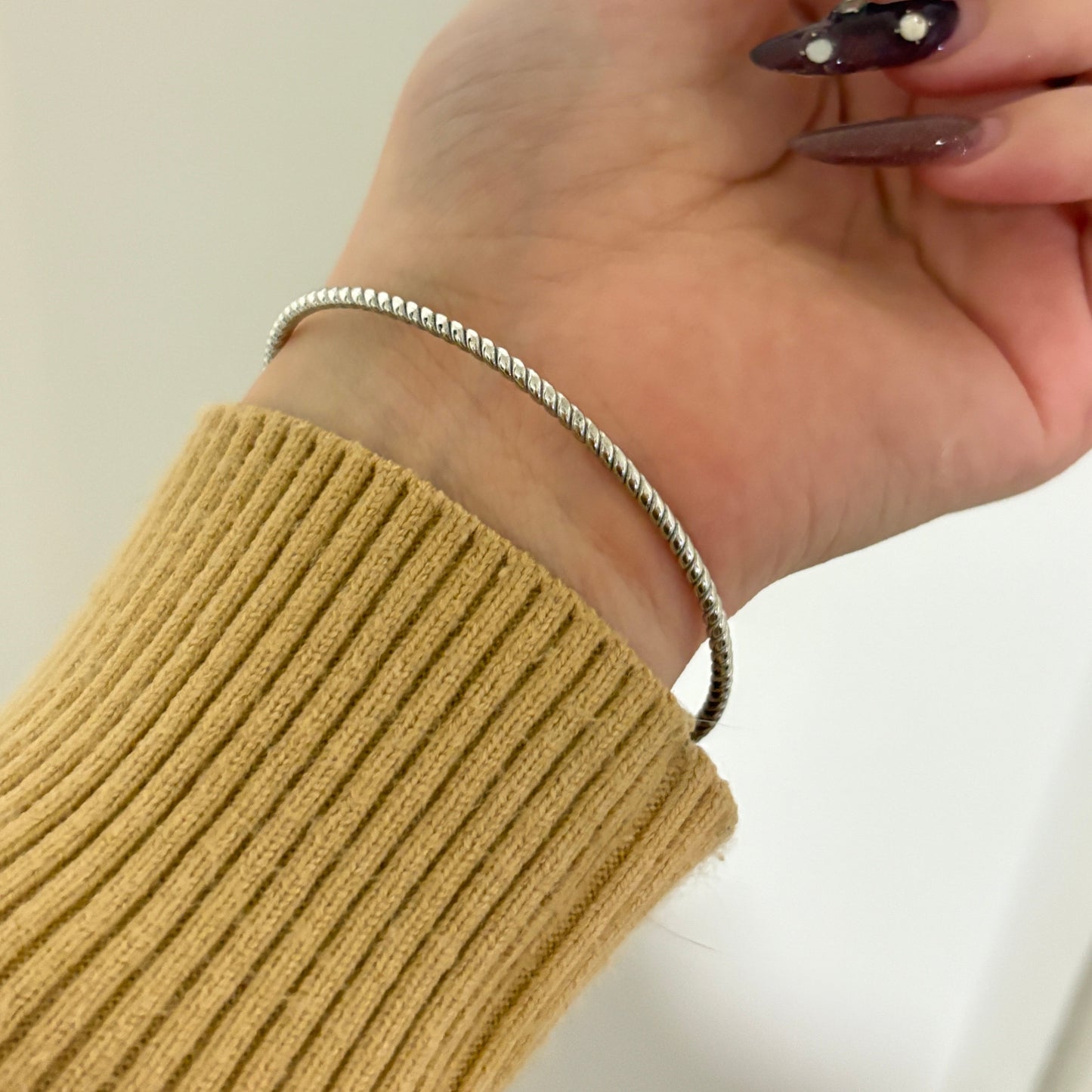 Cream Gold Double Freshwater Pearl Bracelet FBS6570