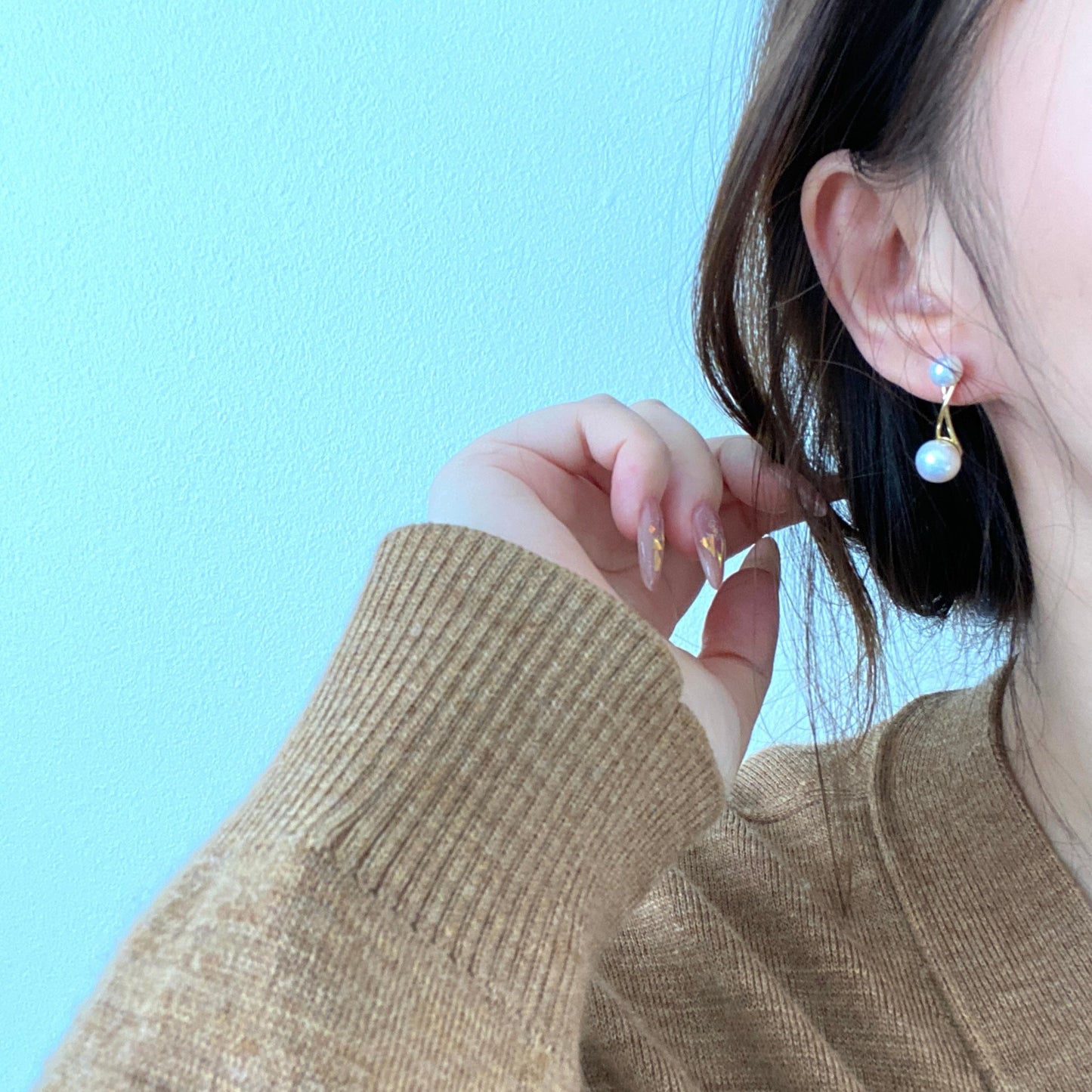 Cross-over Freshwater Pearl Earrings FESG6287