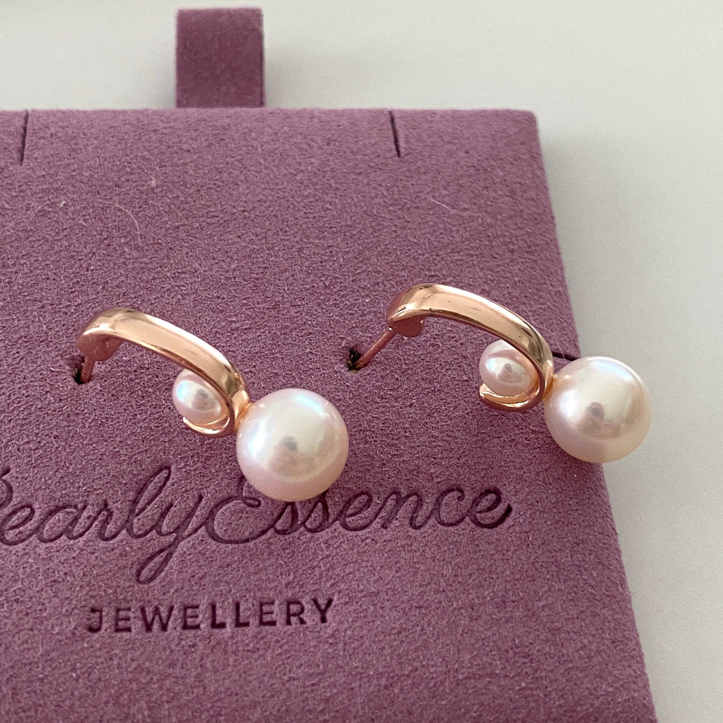 Little C Shaped Freshwater Pearl Earrings FESG4585