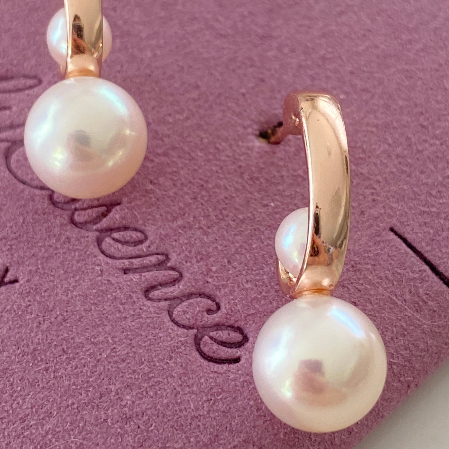Little C Shaped Freshwater Pearl Earrings FESG4585