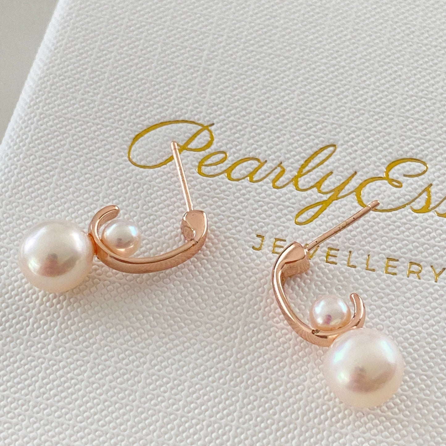 Little C Shaped Freshwater Pearl Earrings FESG4585