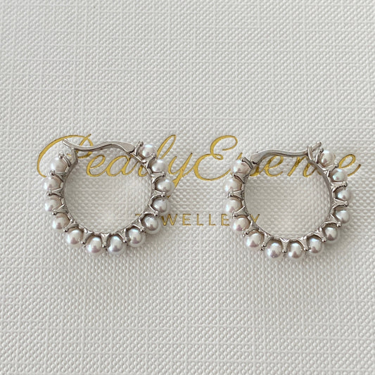 Donut Aurora Freshwater Pearl Earrings FES3500